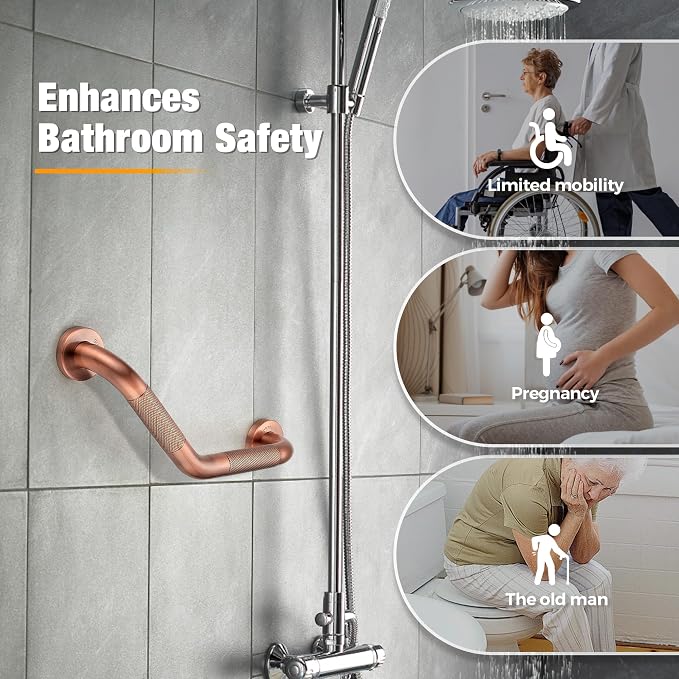 Grab Bars for Bathtubs and Showers- 1-1/4 x 16 Angled Shower Grab Bar for - Image 4