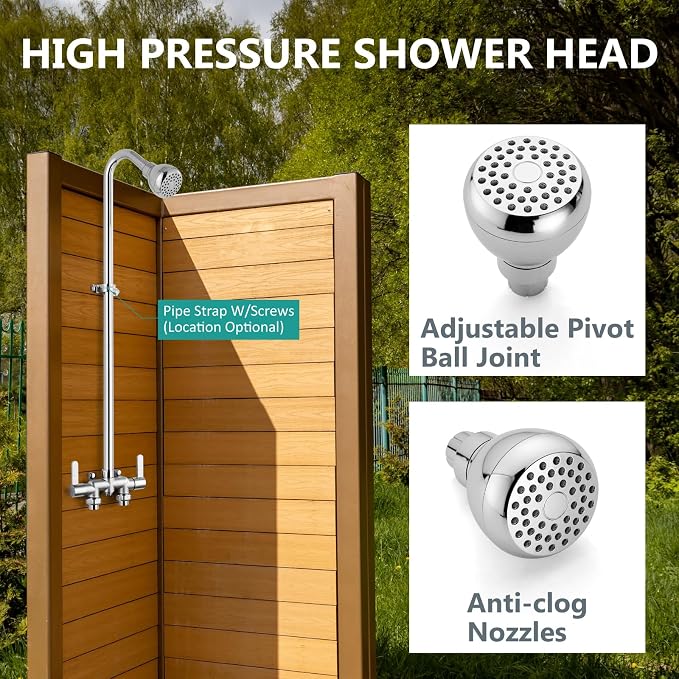 Aolemi Outdoor Shower Fixtures Kit Faucet System 3 Inch Center - Image 4