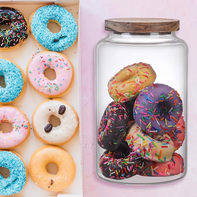 Glass Storage Jar with Lids Thicken Glass Coffee Canister Borosilicate Glass - Image 6