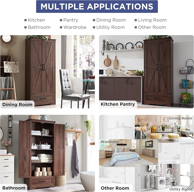 JXQTLINGMU Farmhouse Kitchen Pantry Cabinet - Image 4