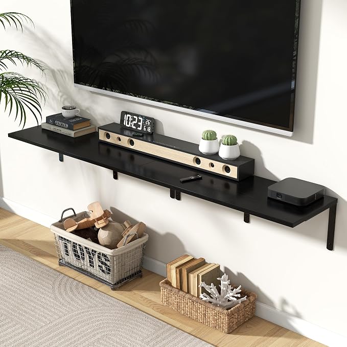 Fun Memories Floating Shelves for Wall, 12 Inch Deep Floating Shelves Set of 2 - Image 2
