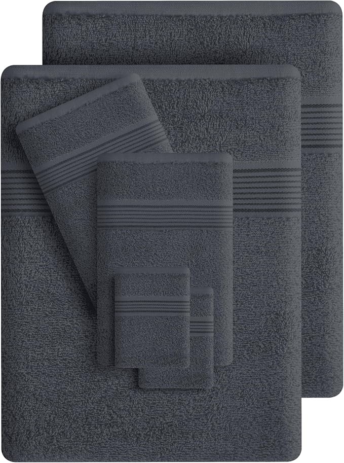 Belizzi Home 100% Cotton Towel Set, Contains 6 Soft Bath Towel, 6 Hand Towel - Image 3