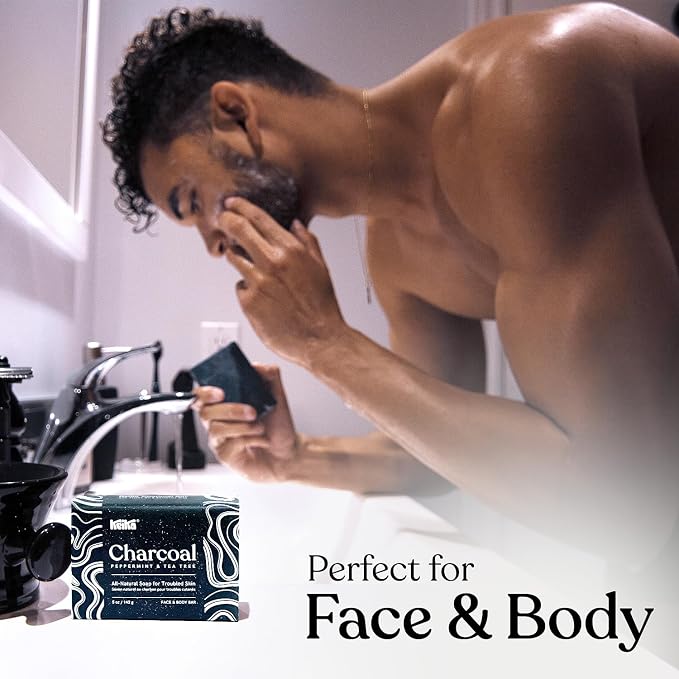Keika Charcoal Black Soap Bar for Eczema, Men Women Teens - Image 6