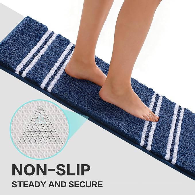 Kmson Bathroom Rugs Mat, Non-Slip Fluffy Thick Water Absorbent Microfiber Mat - Image 4