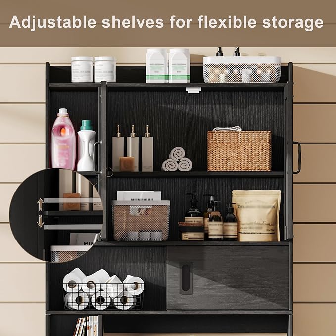 ChooChoo Over The Toilet Storage Cabinet, Farmhouse Bathroom Shelf Over Toilet - Image 3