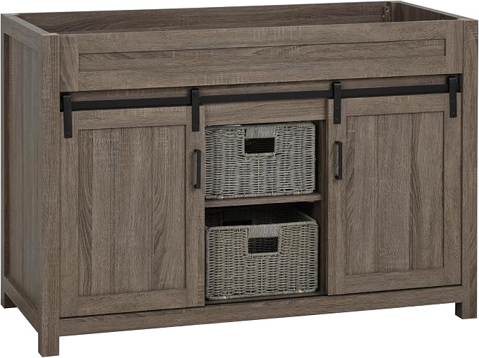 TILE & TOP Farm Barn 48" Single Bathroom Vanity Cabinet Without Top, Antique - Image 4