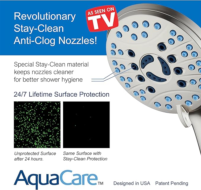 Hotel Spa AquaCare High Pressure 8-mode Handheld Shower Head - Image 3