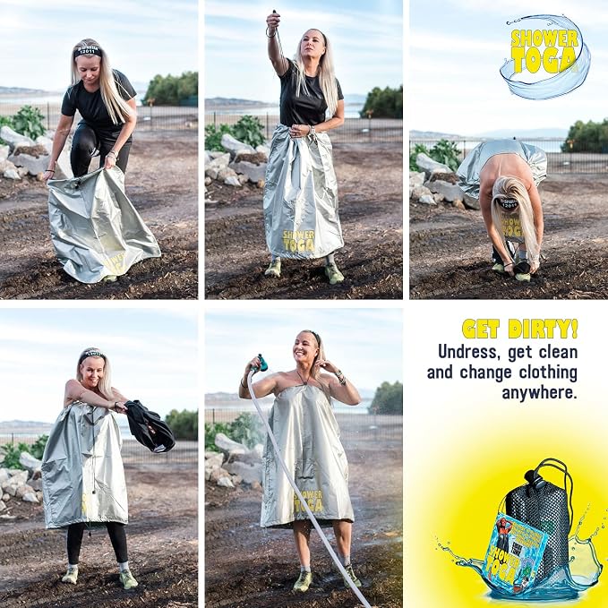 Shower Toga - Wearable Shower Garment, Privacy RV & Camping Shower, Surf Poncho - Image 3