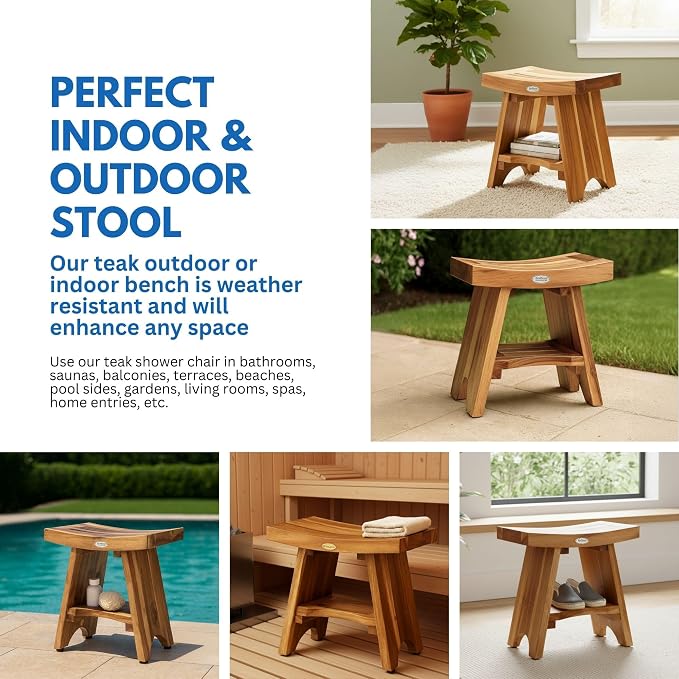 EcoDecors Teak Shower Bench - Image 6