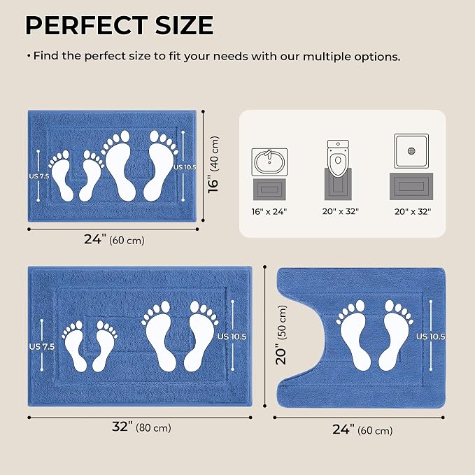 GRANNY SAYS Bathroom Rugs Sets 3 Piece, Soft Absorbent Microfiber Bath Mats - Image 2