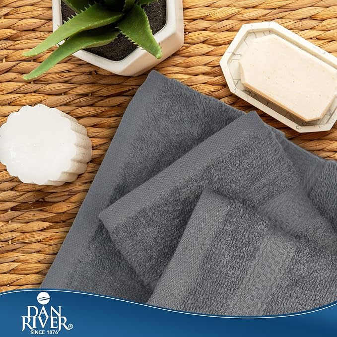 DAN RIVER 100% Ring Spun Cotton 3-Piece Towel Set, Bath Towel, Hand Towel and - Image 8