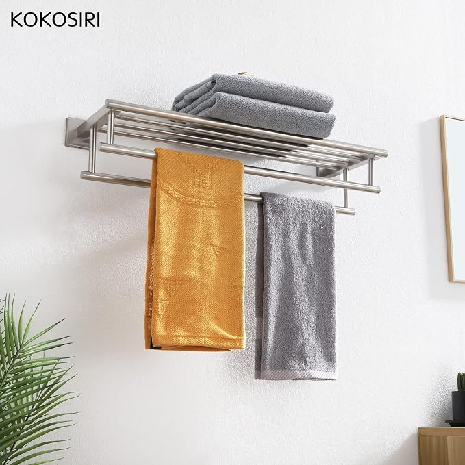KOKOSIRI 20 Inch Towel Rail Towel Shelf - Image 3