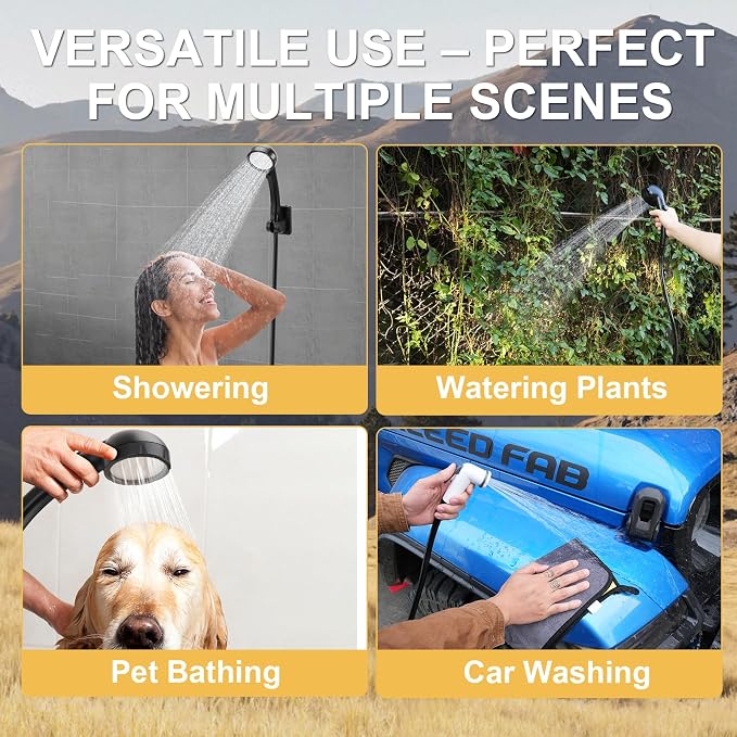 Portable Shower for Camping, Rechargeable Camping Shower Pump - Image 6