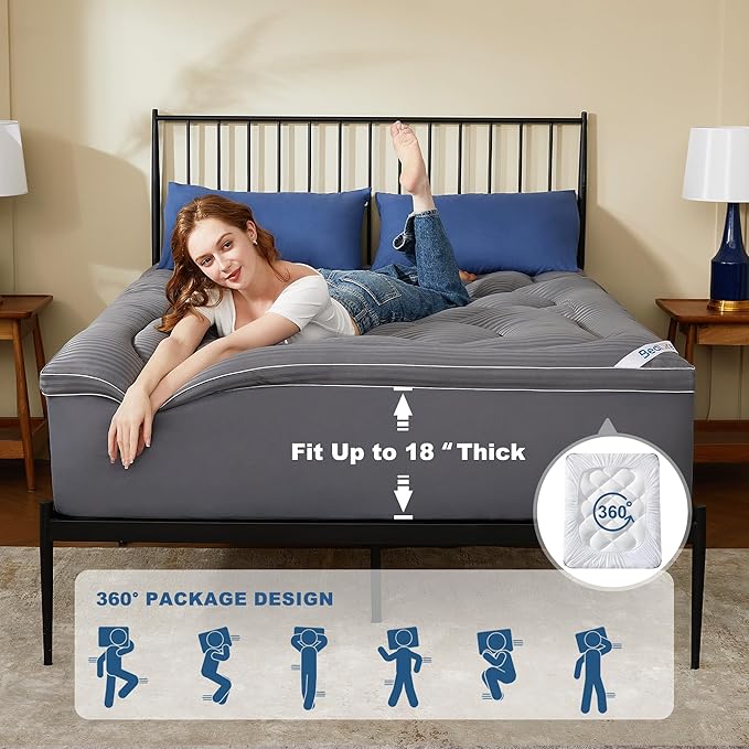 BEDLORE Queen Mattress Topper, Thick Pillow Top Pad - Image 5