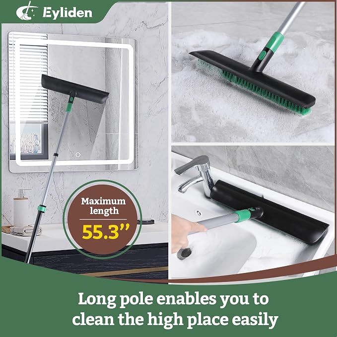 Eyliden X-Large Floor Scrub Brush, 2 in 1 Scrape Brushes - Image 2