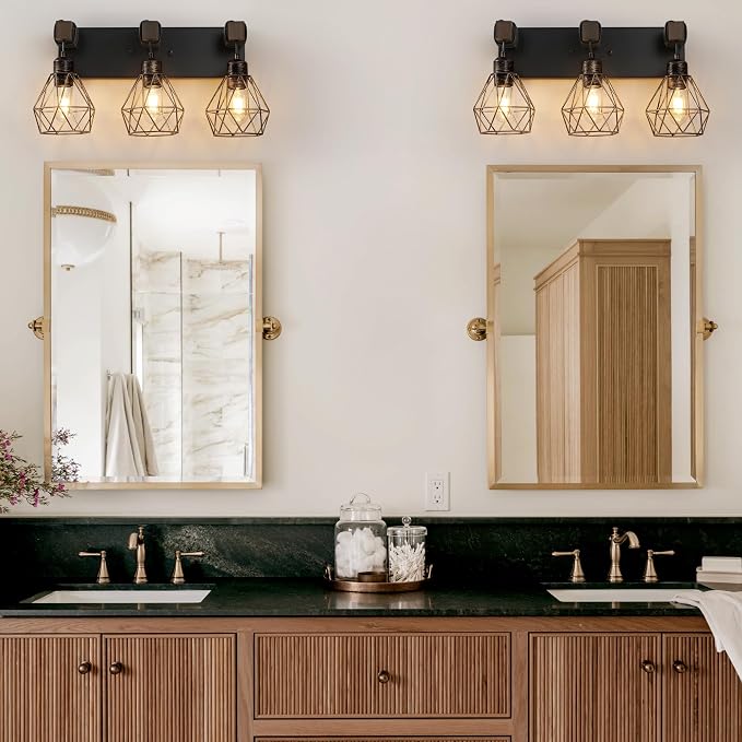 Farmhouse Bathroom Light Fixtures, 3-Light Bathroom Lighting Fixtures Over - Image 6