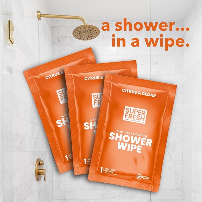 Super Fresh Shower Wipes Large Citrus Body Wipes - Image 2