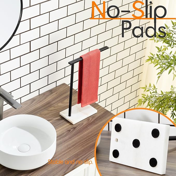 Black Towel Racks Stand 1-Tier Hand Towel Holder - Image 7