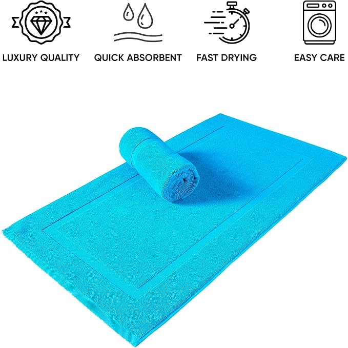 SALBAKOS 100% Turkish Cotton Bath Mat Set 2-Piece - Image 6