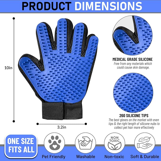 Upgrade Pet Grooming Gloves, Grooming Gloves - Image 2