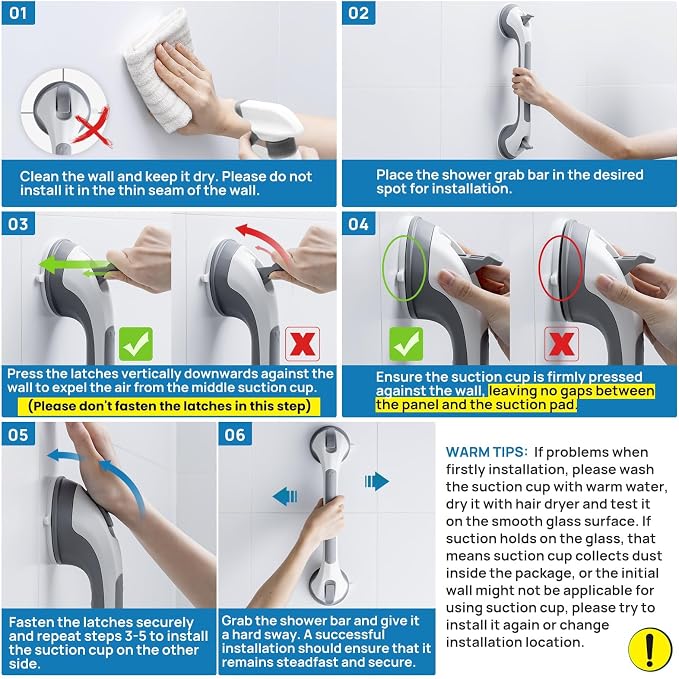 LEVERLOC 2 Pack Shower Grab Bars - Image 2