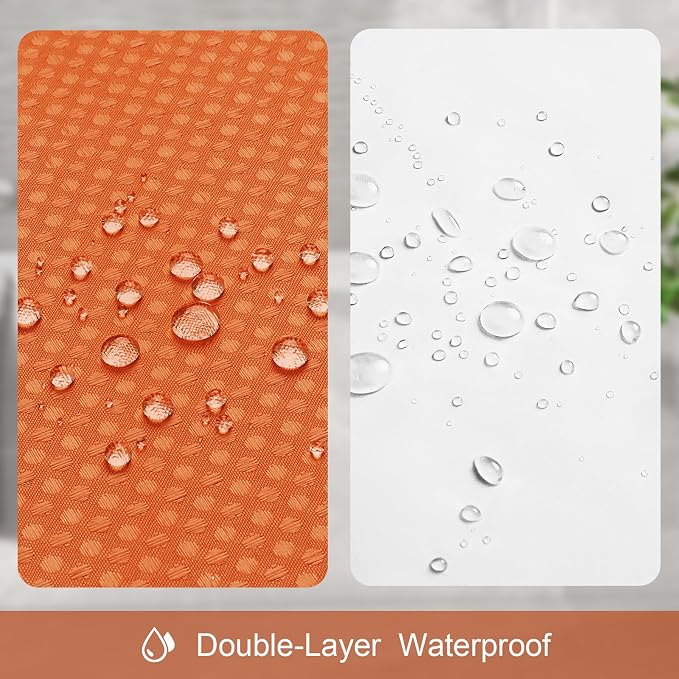 3 in 1 Stall Half Size Burnt Orange Shower Curtain Set-36 W x 72 H, Modern - Image 6