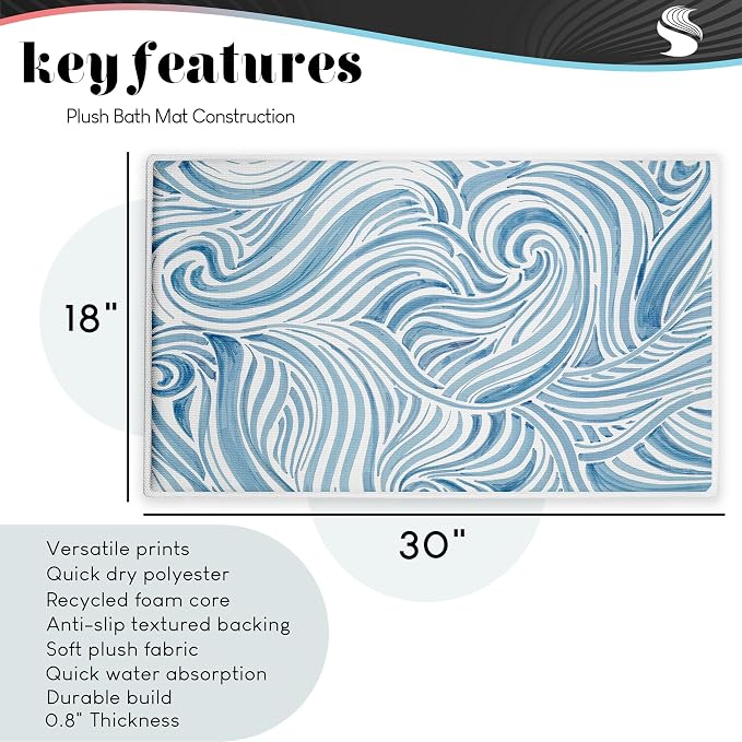 Stupell Industries Bayside Anchor & Compass Plush Bathroom Mat & Bath Rug - Image 9