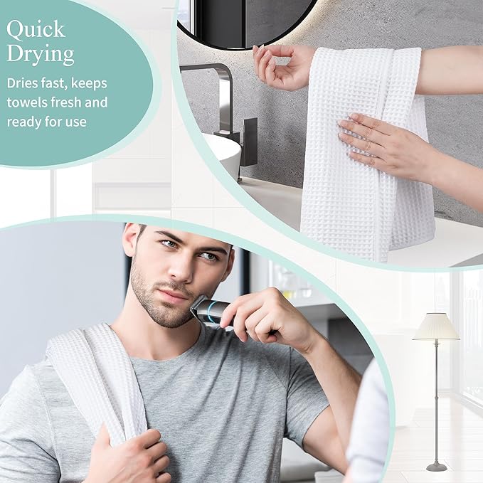 Microfiber Waffle Hand Towels, 4 Pieces, Fast Drying, Lint Free - Image 5