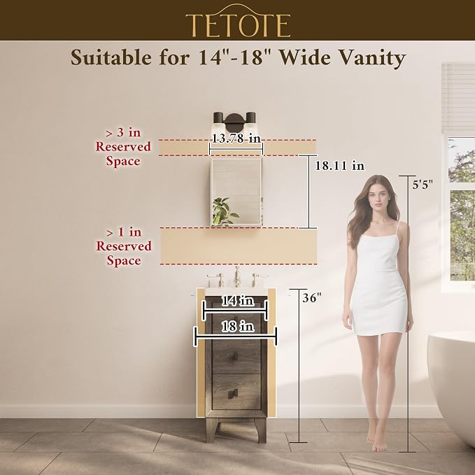 TETOTE 14 x 18 Medicine Cabinet - Image 9
