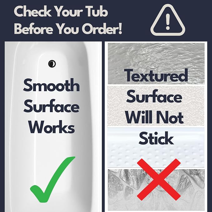 homerella® Bathtub Mat Non Slip 35x16, Incl. Hooks - Image 6