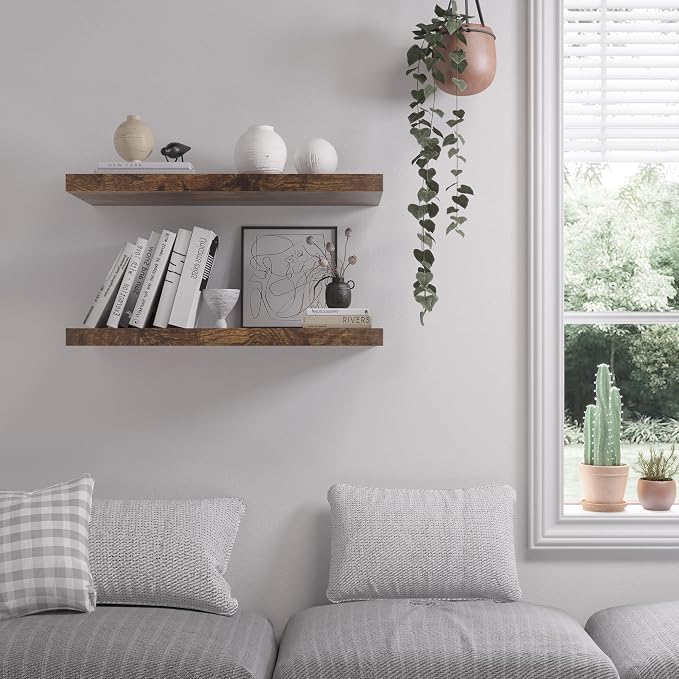 Floating Shelf, 36 in W x 12.75 in D x 2 in H Wooden Floating Wall Shelf - Image 5