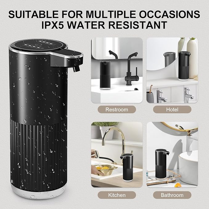 GuDoQi Automatic Touchless Liquid Soap Dispenser, 4-Level Adjustable Foam - Image 7