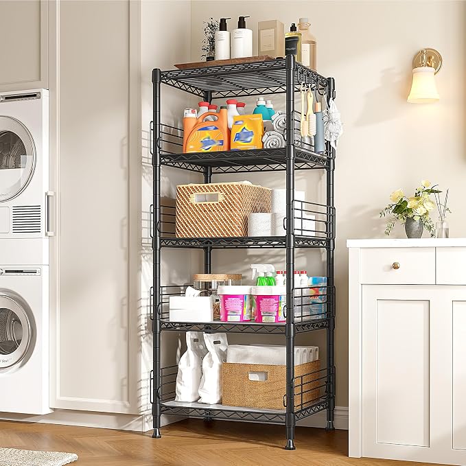 5 Tier Metal Shelving Unit Storage Shelves - Image 8