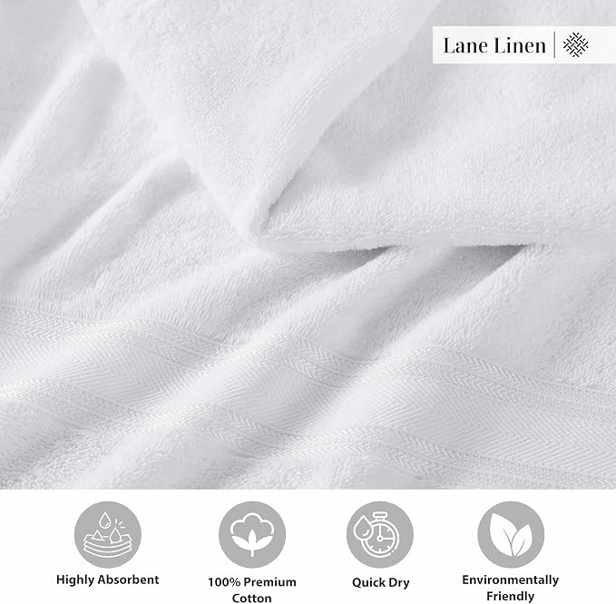 LANE LINEN 100% Cotton 4 Pack Bath Sheets - Image 6
