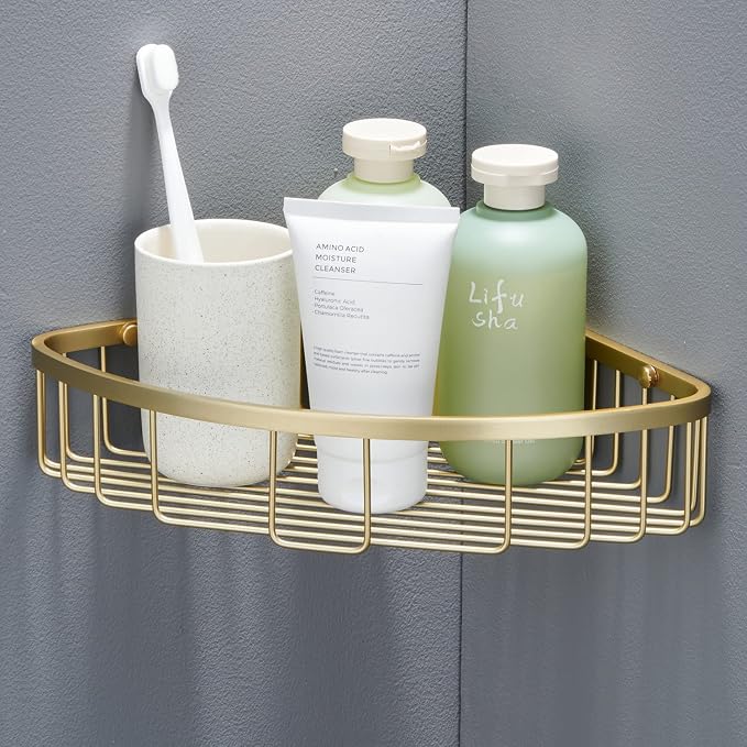 Bathroom Shower Caddy Corner Shelf Basket, Corner-Hollow Design, Ultra Sturdy by GORDEE