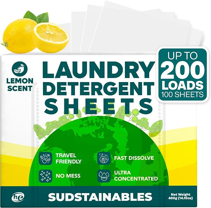 Sudstainables Laundry Detergent Sheets 200 Loads – Dissolvable Laundry Sheet by Sudstainables