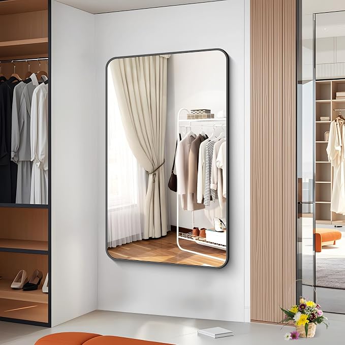 BONEWEI 60x36 inch Large Bathroom Mirror, Wall Mounted Bathroom Frame Vanity - Image 6