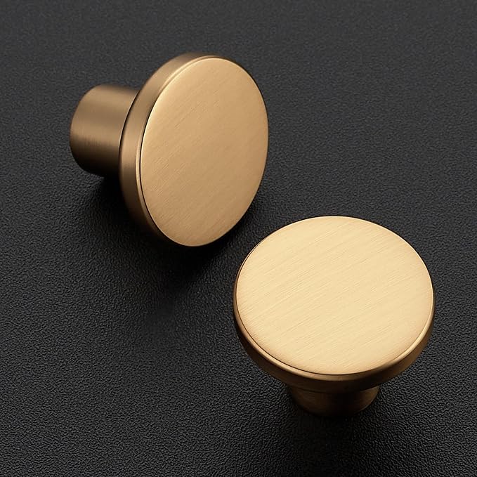 Ravinte 10 Pack Cabinet Knobs Champagne Bronze Kitchen Cabinet Knobs Round - Image 2