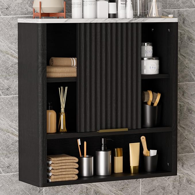 24” Bathroom Wall Cabinet, Modern Wood Medicine Cabinet by HOCAT