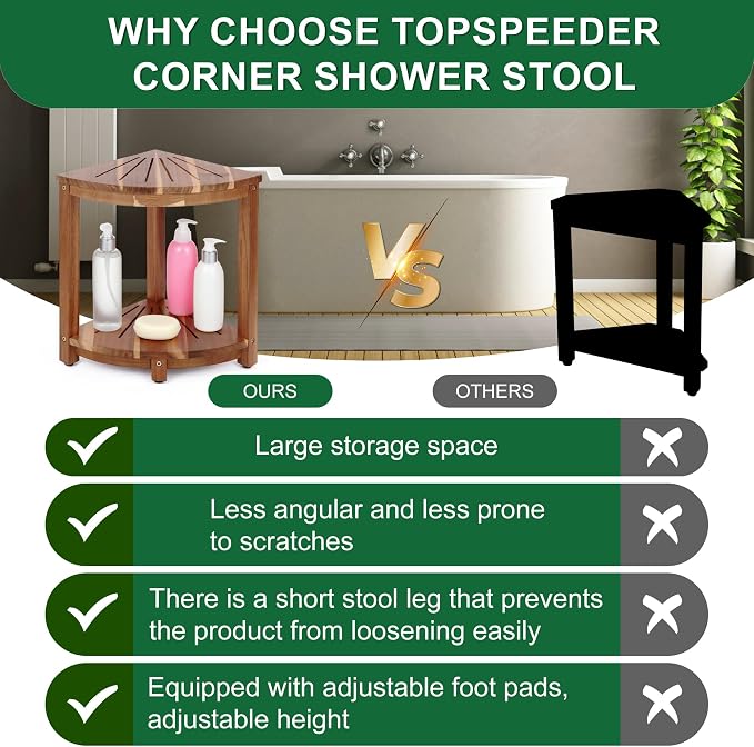 Bathroom Corner Shower Stool - Image 6