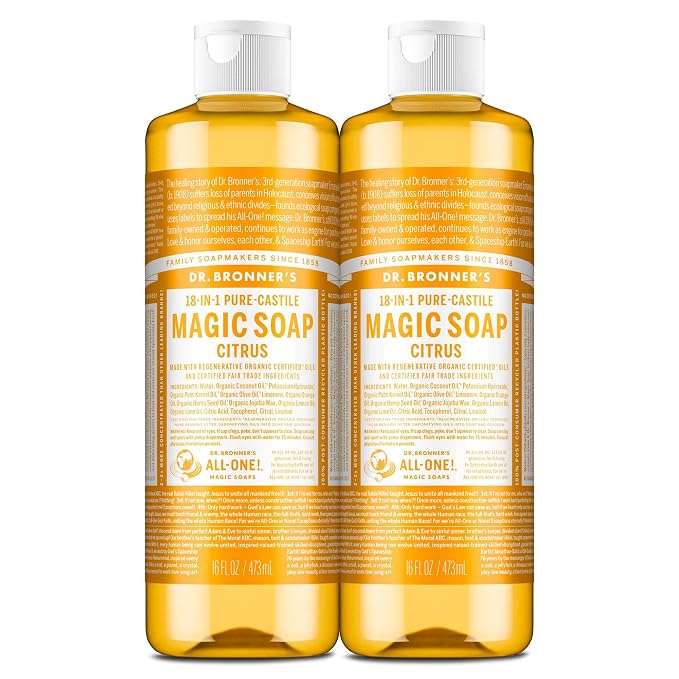 Dr. Bronner's Pure-Castile Magic Liquid Soap- Made by DrBronners