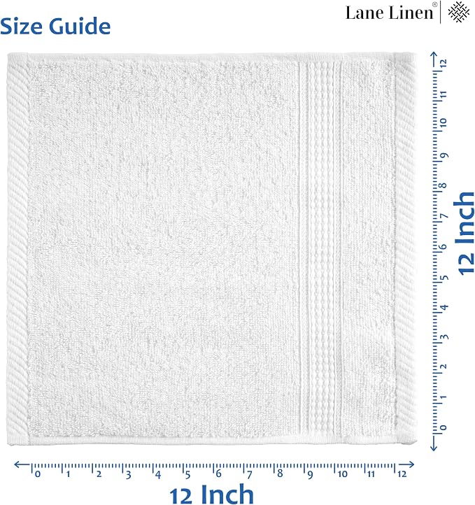 LANE LINEN 100% Cotton Washcloths 24 Pack - Image 5