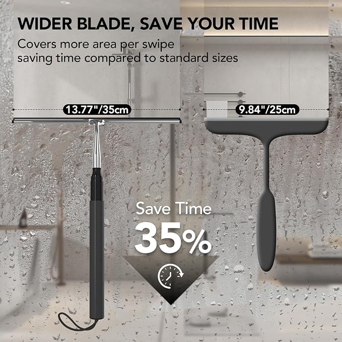 Shower Squeegee with Long Handle, 15-51" Telescopic Squeegee - Image 5