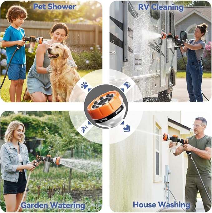 Dog Washing Hose Attachment, Pet Shower, Upgrade 8-in-1 Mode Dog Shower - Image 7