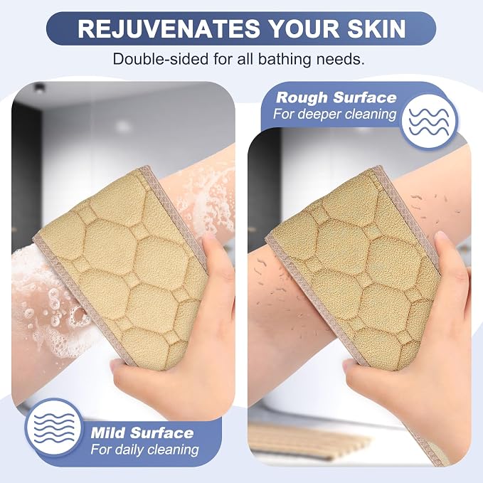Exfoliating Back Scrubber with Handles, 38.5 Inch Double-Sided Back Exfoliator - Image 4