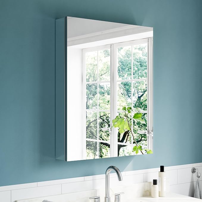 24"x30" Medicine Cabinet Mirror, Aluminum Silver Recessed Medicine Cabinet by CraftYourIdealBathMoments