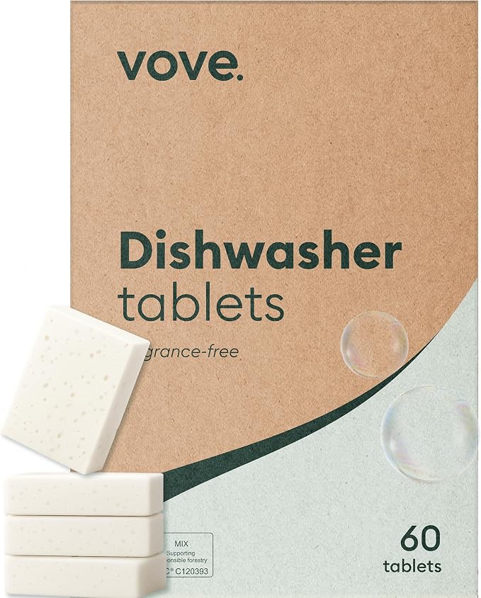 Vove Plastic-Free Dishwasher Tablets, 60 Pack by Vove
