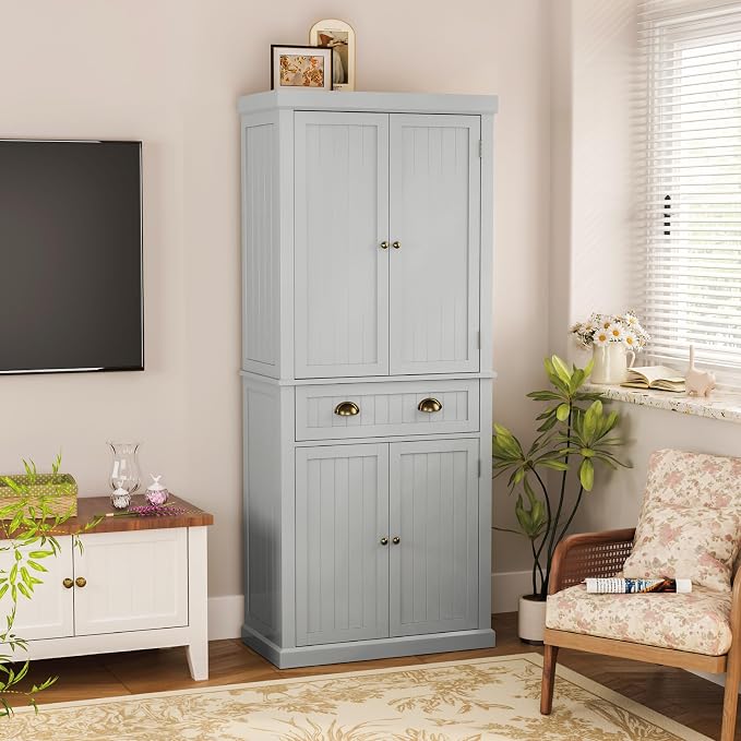 72" Kitchen Pantry, Tall Storage Cabinets - Image 8