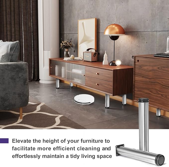 14 Inch Metal Furniture Legs Stainless Steel Adjustable Legs Silver Metal Legs - Image 4