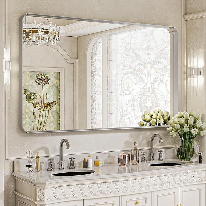 VooBang Bathroom Mirror 30x56 inch, Modern Bathroom Vanity Mirror by VooBang